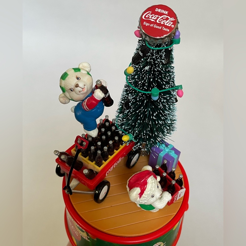 Vintage Coke Mini Action Musical Tree - Deck The Halls - Christmas Decoration